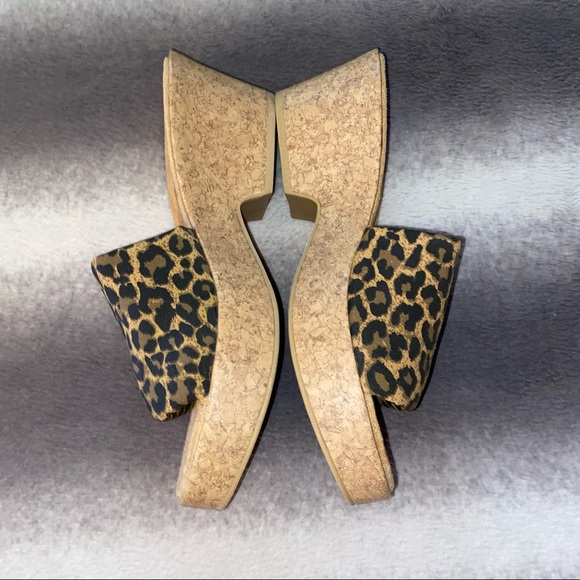 American Eagle Cheetah Stretch Cork Slip On Sandal - Picture 3 of 11